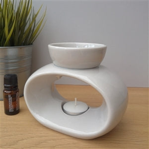 Elegance Ceramic Tealight Wax Melter - Light Grey