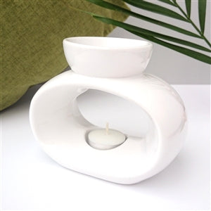 Elegance Ceramic Tealight Wax Melter - White