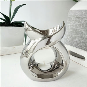 Serenity Ceramic Tealight Wax Melter - Chrome