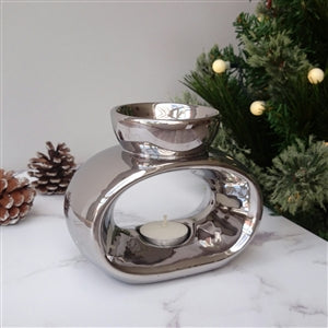 Elegance Ceramic Tealight Wax Melter - Chrome