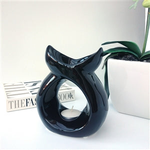 Serenity Ceramic Tealight Wax Melter - Black