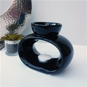 Elegance Ceramic Tealight Wax Melter - Black